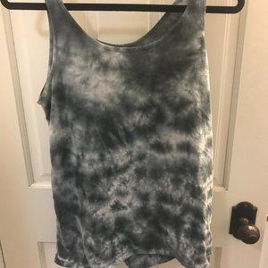 Tank-top, hi-low hem, grey and white tie dye, very soft.